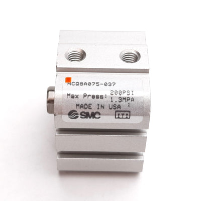 New SMC NCQ8A075-037 Compact Cylinder, Bore: 3/4", Stroke: 3/8", 200psi, 10-32