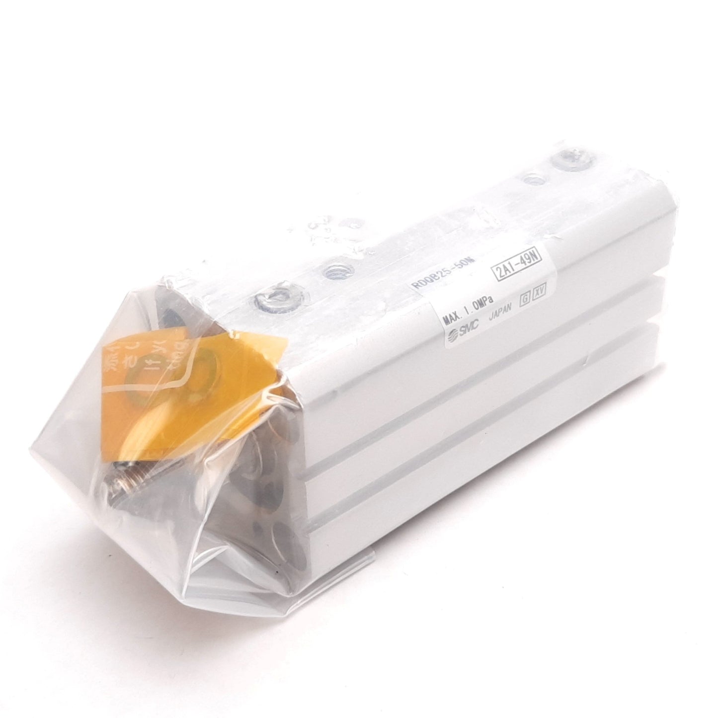 New SMC RDQB25-50M Compact Cylinder W/ Air Cushion, Bore: 25mm, Stroke: 50mm, M5x0.8