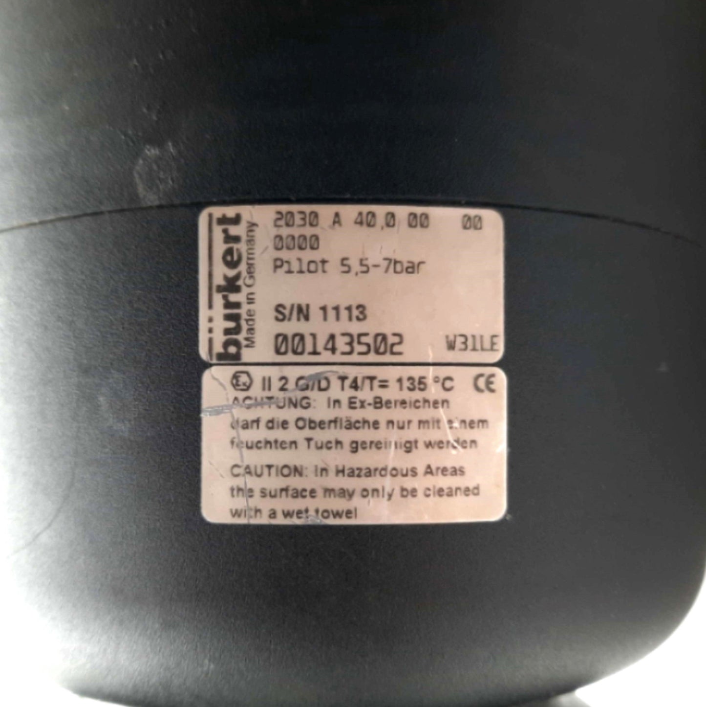 Used Steel & O'Brien 84L4512E15 Air Piloted 2-Way Diaphragm Valve 1½" Tri-Clamp 316L