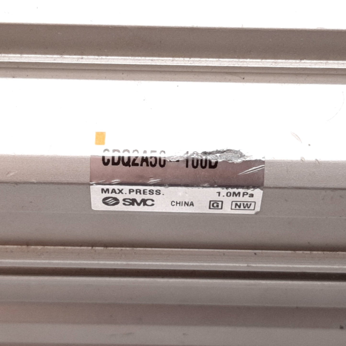 Used SMC CDQ2A50-100D Pneumatic Cylinder, Bore: 50mm, Stroke: 100mm, 1.0MPa, G1/4