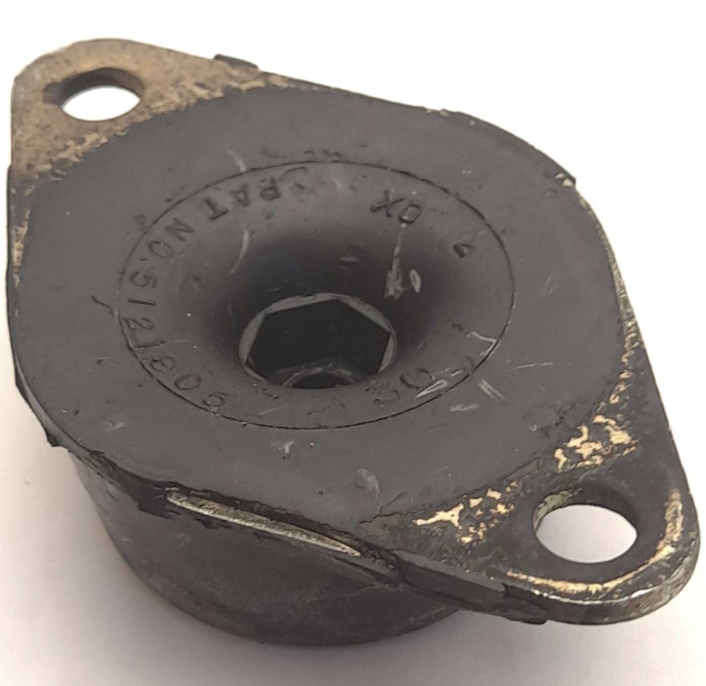 Used Lot of 2 1" Thread Vibration Damping Mounts, 130lbs, 40A Hardness, 2-Bolt Mount