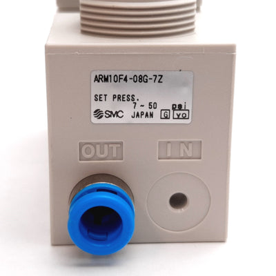 New SMC ARM10F4-08G-7Z Compact Manifold Regulator, Supply: 145psi, Set: 7-50psi