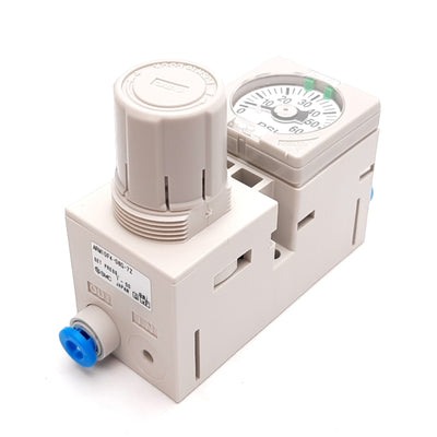 New SMC ARM10F4-06G-7Z Compact Manifold Regulator, Supply: 145psi, Set: 7-50psi