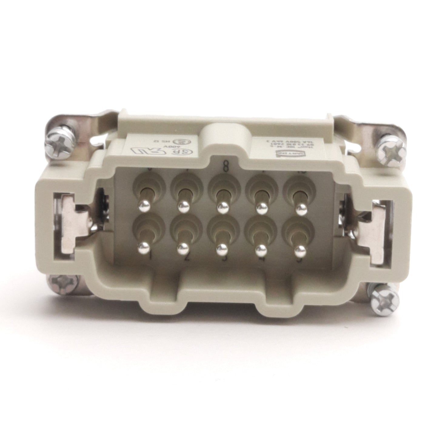 New Lot of 2 Harting 09330102601 HAN 10E-STI-S Male Connectors, 10-Pin, 500V 16A