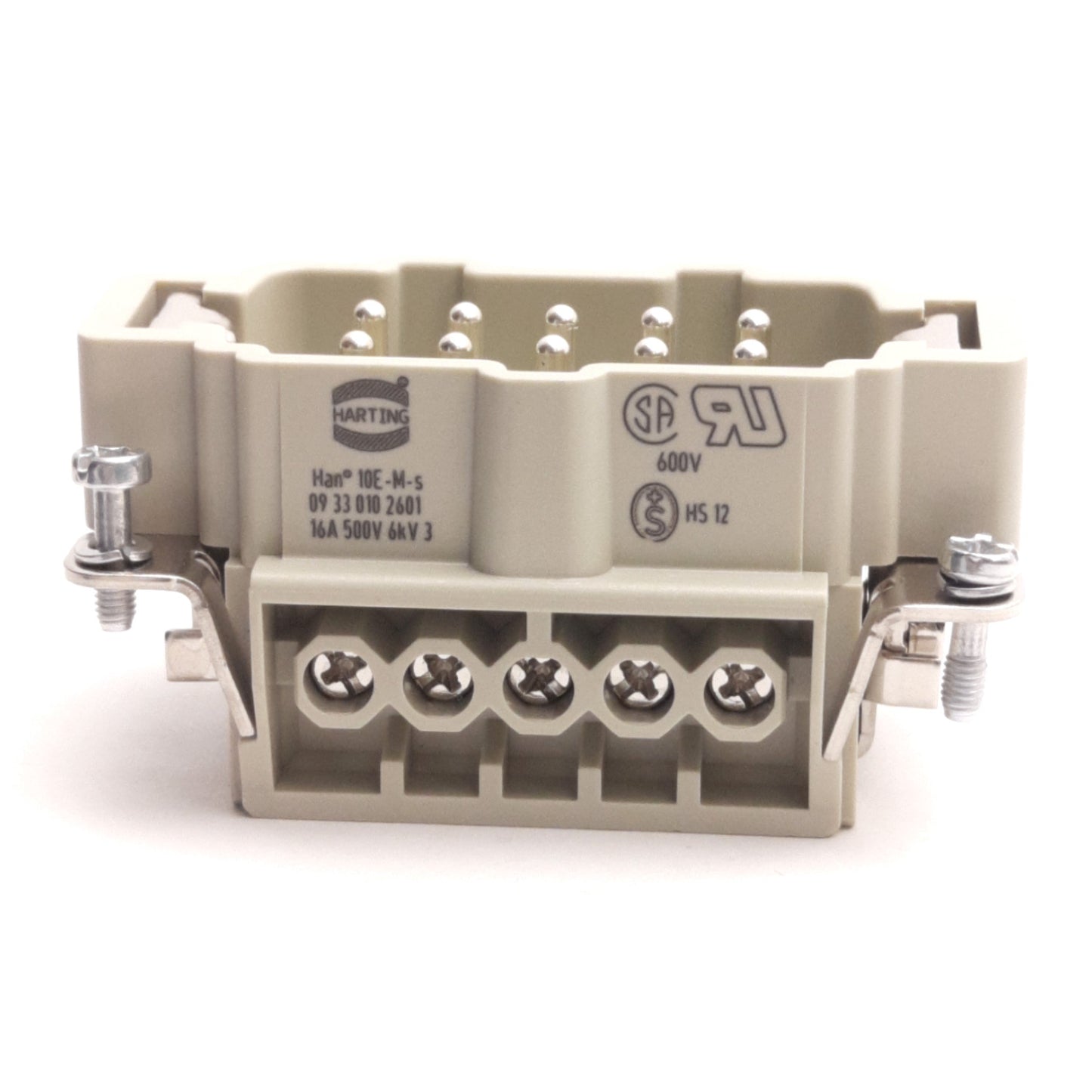 New Lot of 2 Harting 09330102601 HAN 10E-STI-S Male Connectors, 10-Pin, 500V 16A