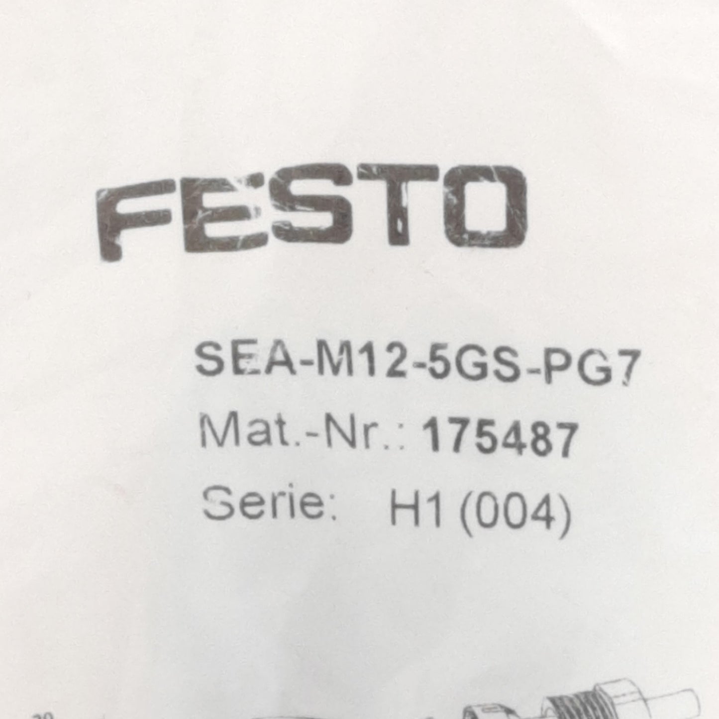 New Festo SEA-M12-5GS-PG7 Straight Plug Connector for T-Adapters, M12 5-Pin, 60V 4A