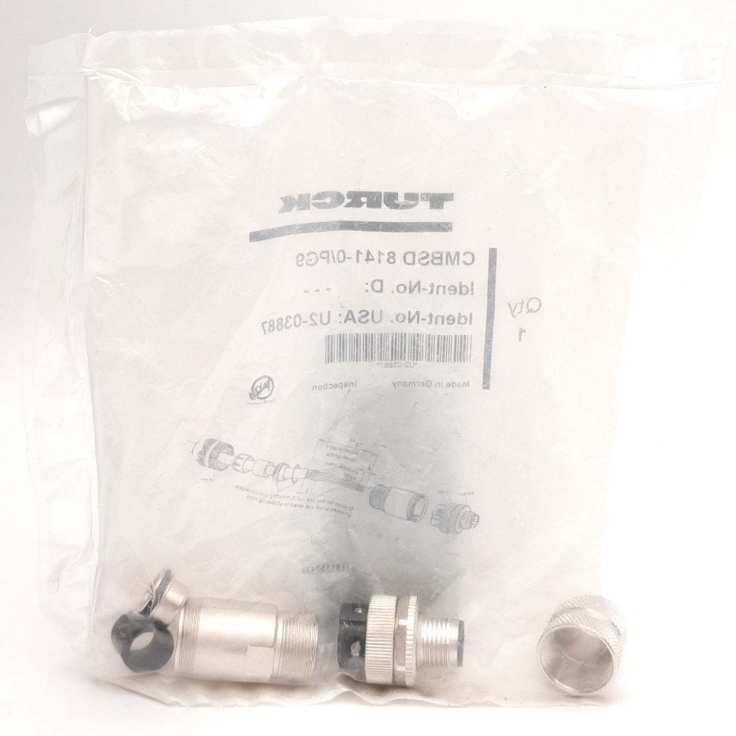 New Turck CMBSD 8141-0/PG9 U2-03887 Field Wireable Ethernet, M12 4-Pin Male, 250V 4A