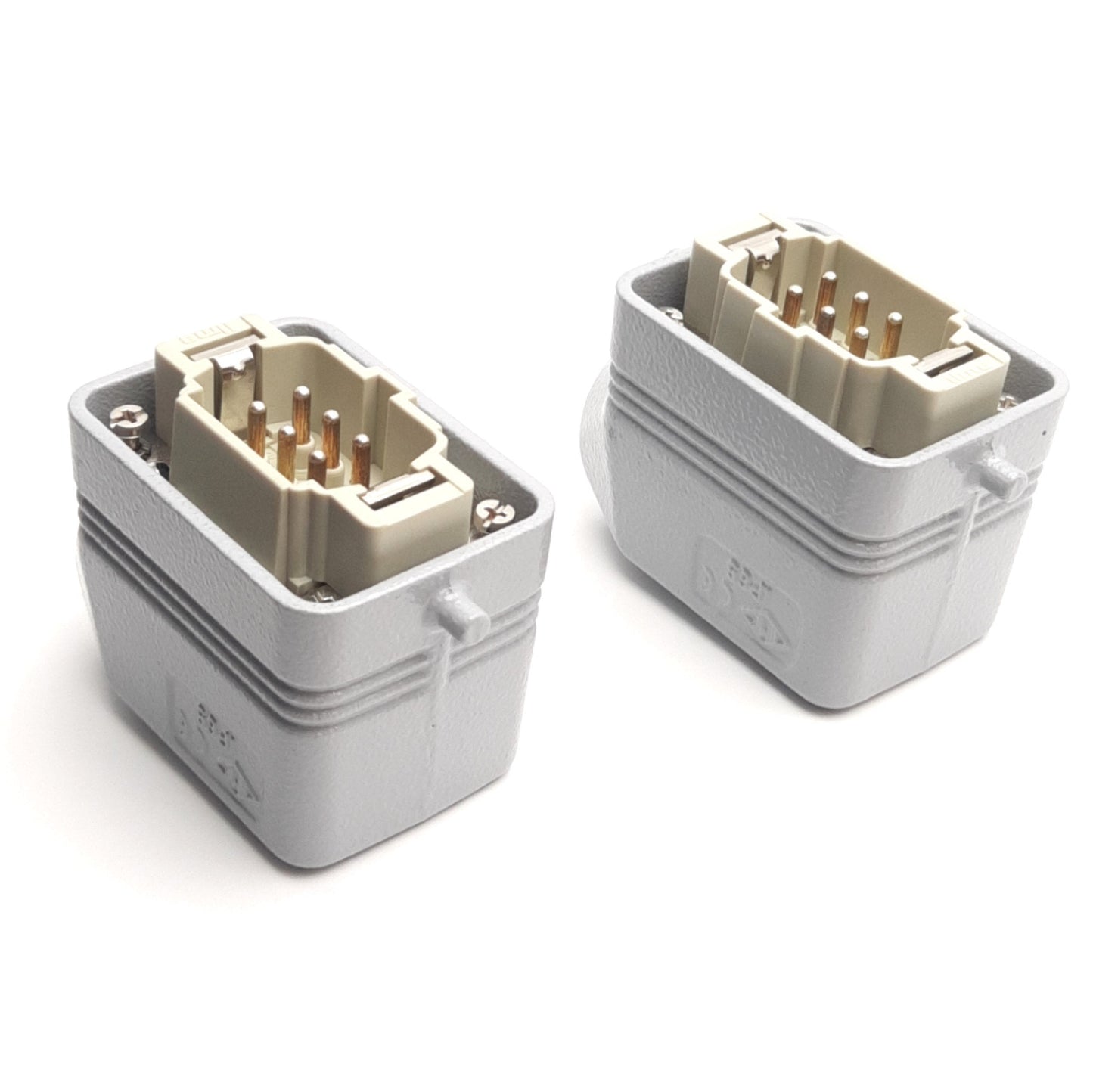 Used Lot of 2 ILME CSEM-06 & 23468 Male Connectors, 6-Pin, 16A 500V, Size: 44.27