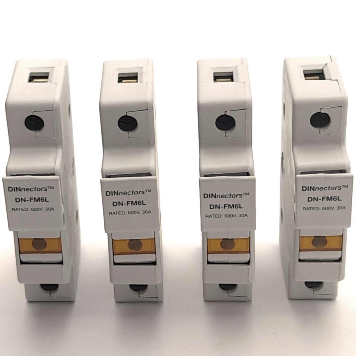 Used Lot of 4 Automation Direct DN-FM6L Fuse Terminal Block, 600V, 30A, 14-6AWG