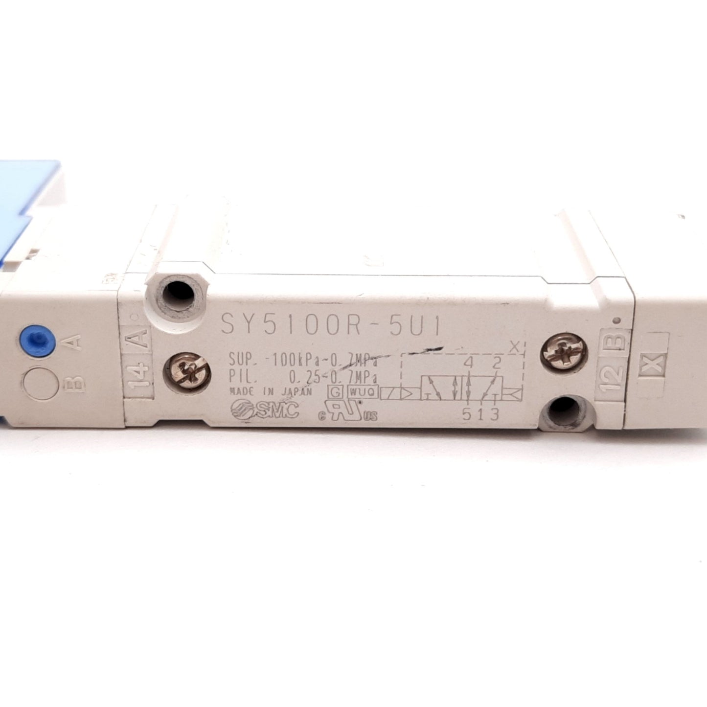 Used SMC SY5100R-5U1 Solenoid Valve, 2-Position 5-Port, 24VDC, -100kPa to 0.7MPa