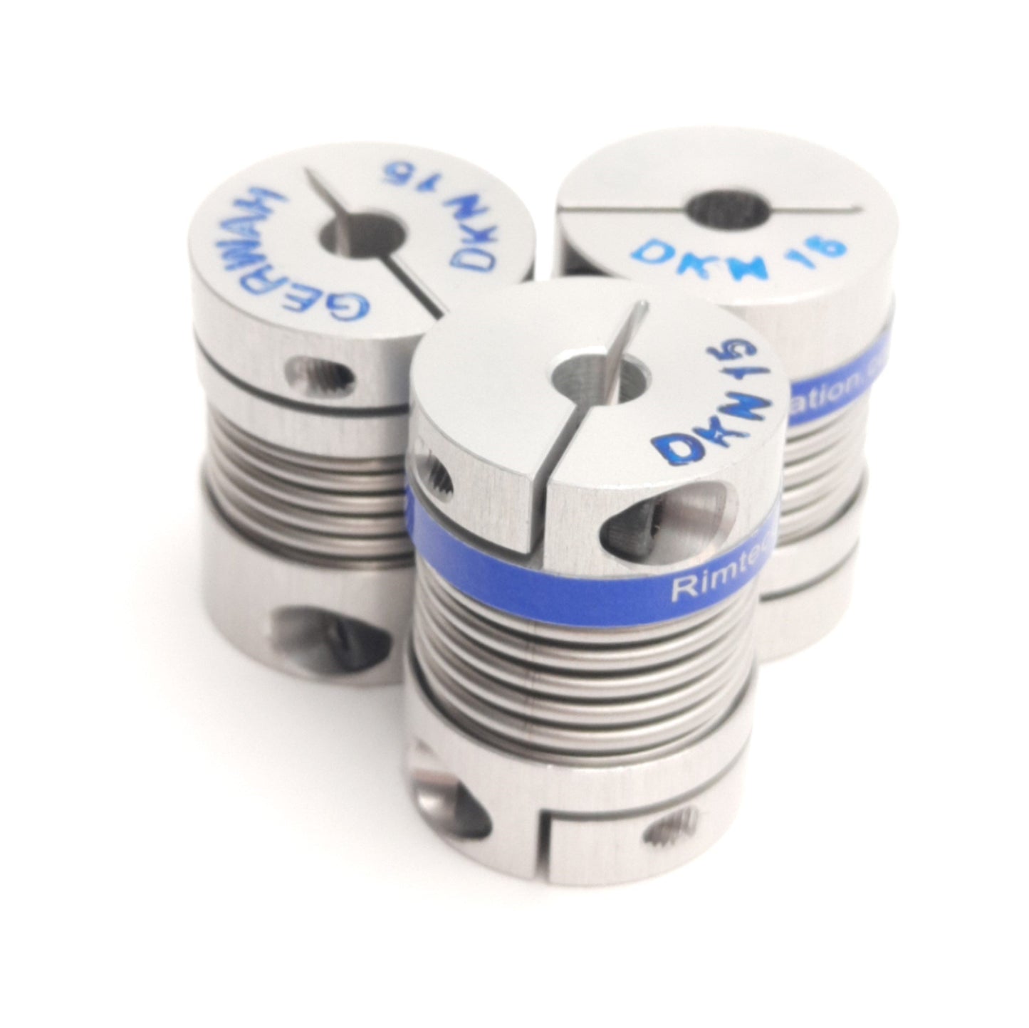 Used Lot of 3 Gerwah DKN15-5mm-1/4" Metal Bellows Coupler 5mm x 1/4" Bore, 20mm OD