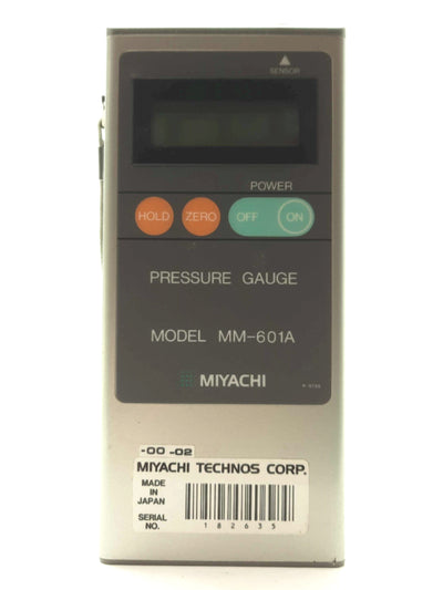 Used AMADA Miyachi MM-601A Portable Force Gauge, 8x LCD, 4mV/Count, Battery/6VDC PSU