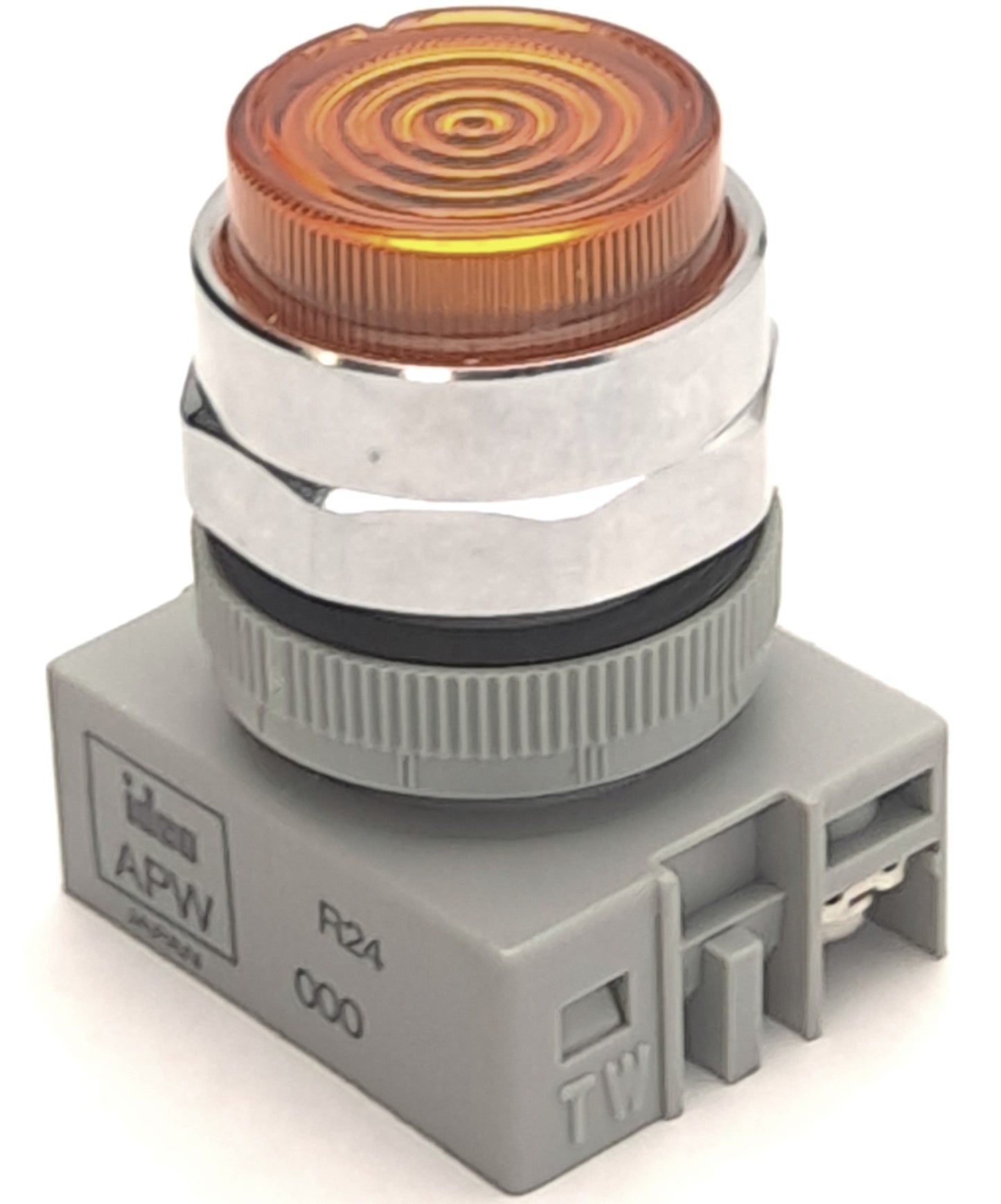 Used Lot of 2 Idec APW199-A-120V Pilot Light, 120VAC/DC, 10A, 22mm Size, Amber Lens