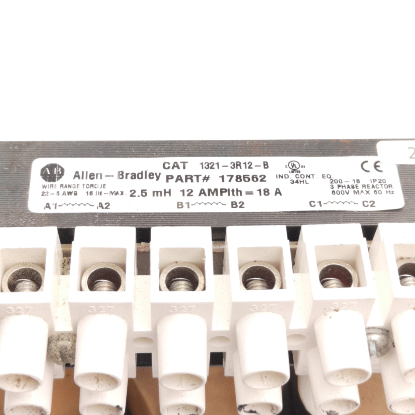 Used Allen Bradley 1321-3R12-B / 178562 Power Conditioner, 2.5mH Inductance, 12A 600V