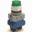Used Idec ALW29920D-G-24V Illuminated Momentary Pushbutton, 2NO, Green LED, 24VAC/DC