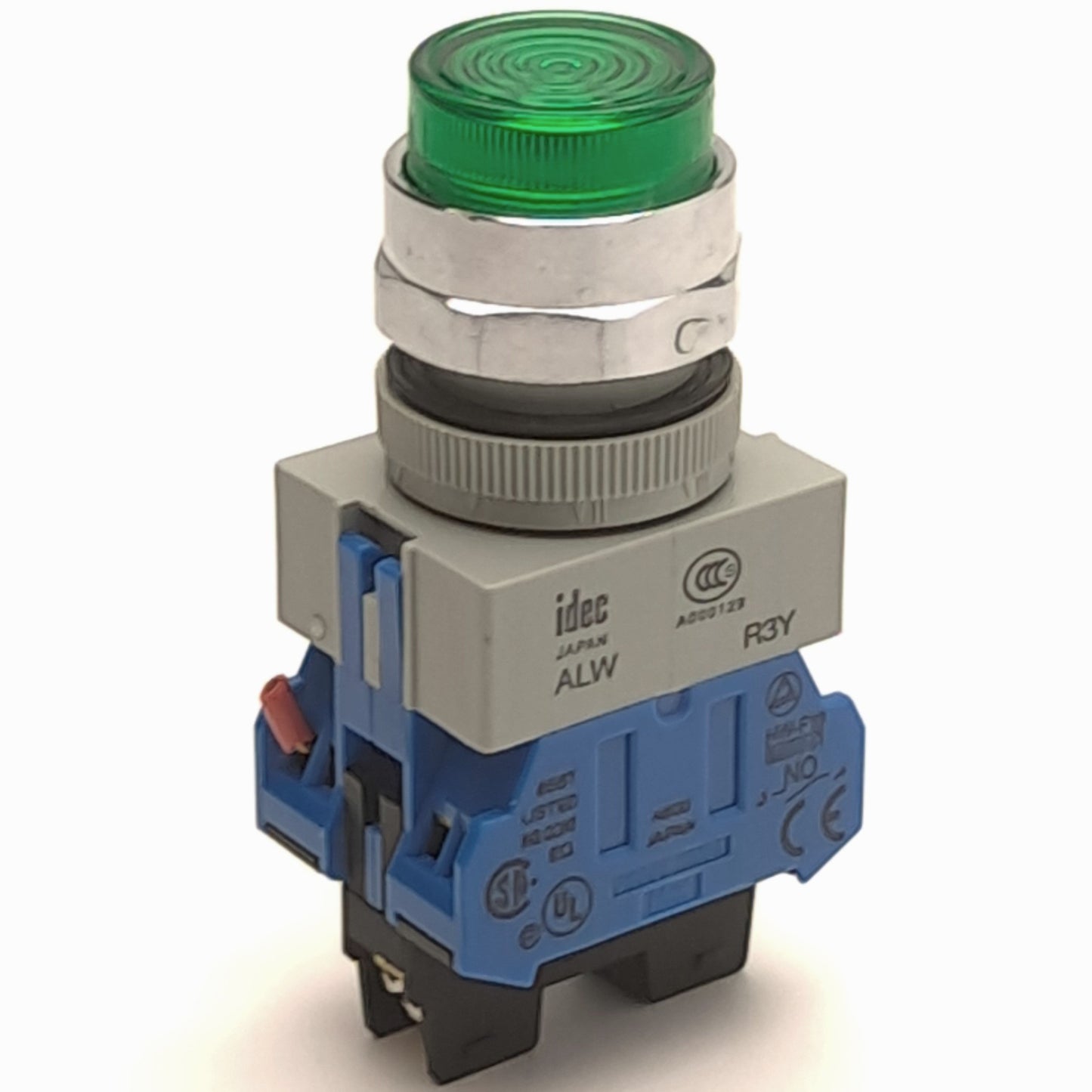 Used Idec ALW29920D-G-24V Illuminated Momentary Pushbutton, 2NO, Green LED, 24VAC/DC
