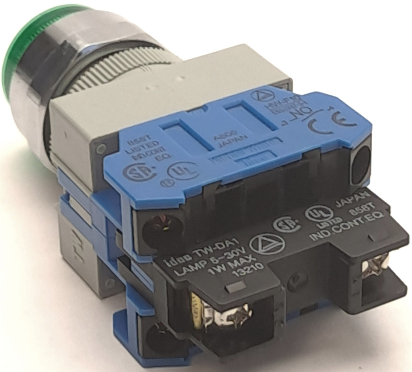 Used Idec ALW29920D-G-24V Illuminated Momentary Pushbutton, 2NO, Green LED, 24VAC/DC