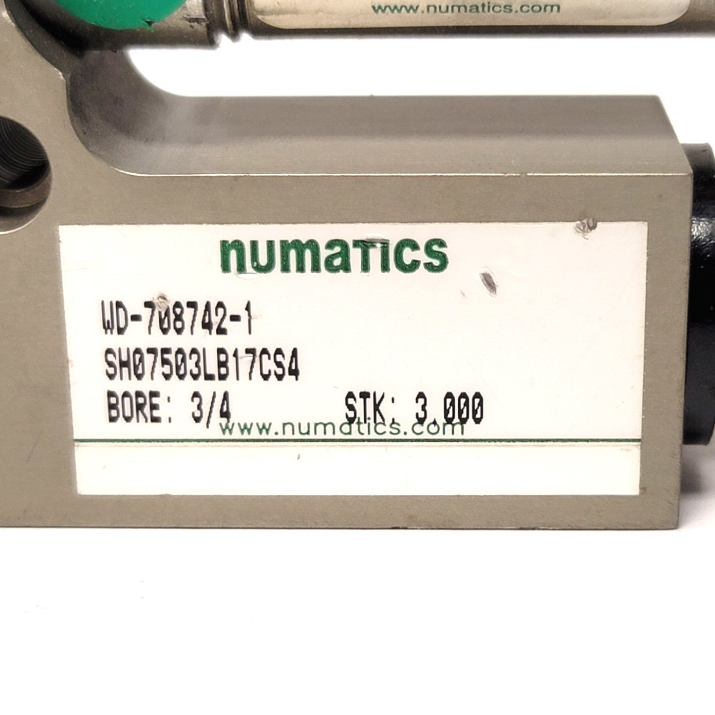 New – Open box Numatics SH07503LB17CS4 Guided Thrust Cylinder 3/4" Bore, 3" Stroke, 1/8"NPT