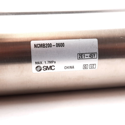 New SMC NCMB200-0600 Pneumatic Cylinder, Bore: 2", Stroke: 6", 250psi, 1/4" NPT