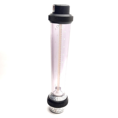 Used Dwyer UV-1112 Flowmeter, 2-19LPM/0.5-5GPM Water, 1" NPT, 6" Scale, 150Psi Max