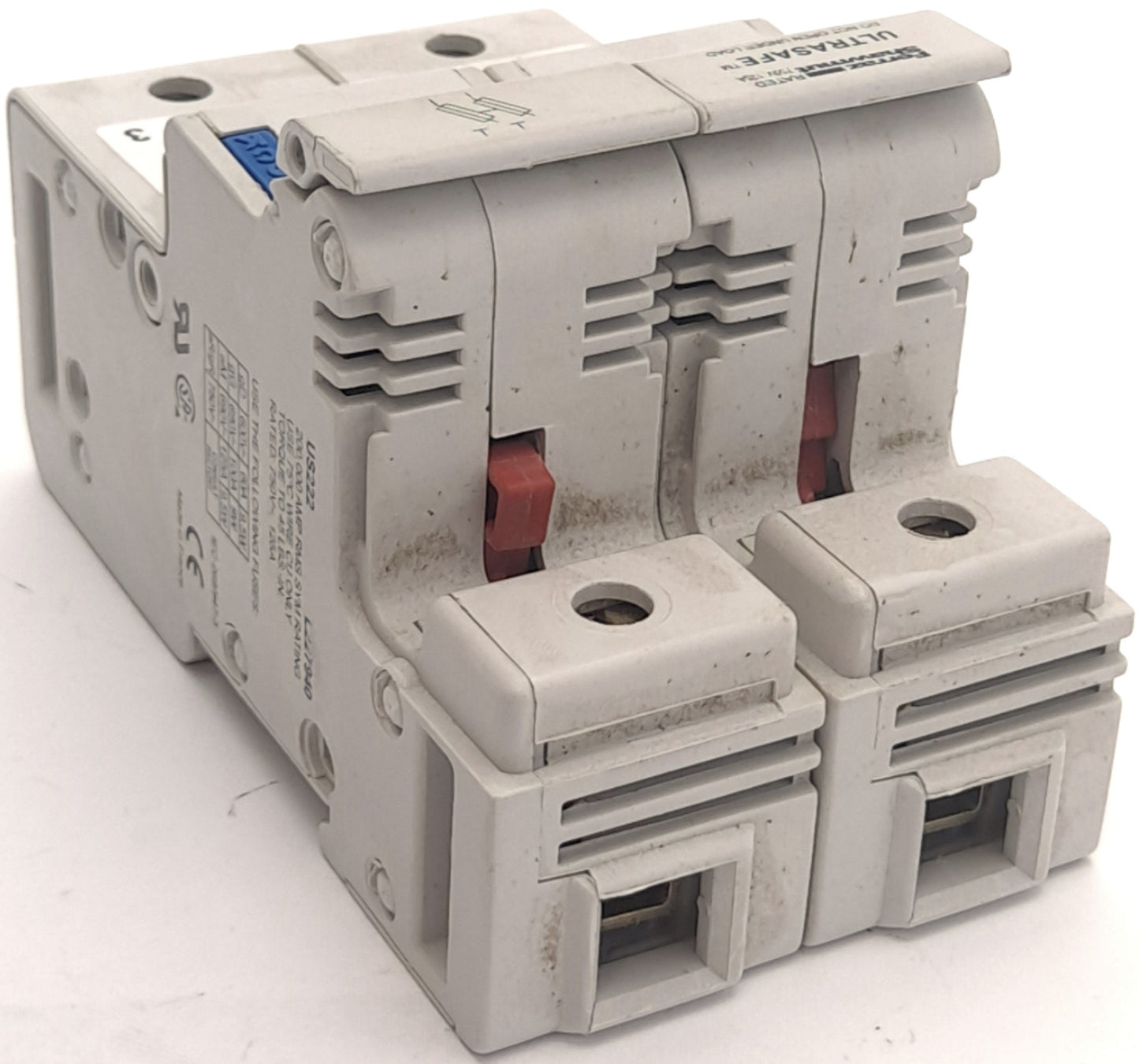 Used Lot of 4 Ferraz Shawmut US222, L227940 Ultrasafe Fuse Holder, 750VAC 125A 2-Pole