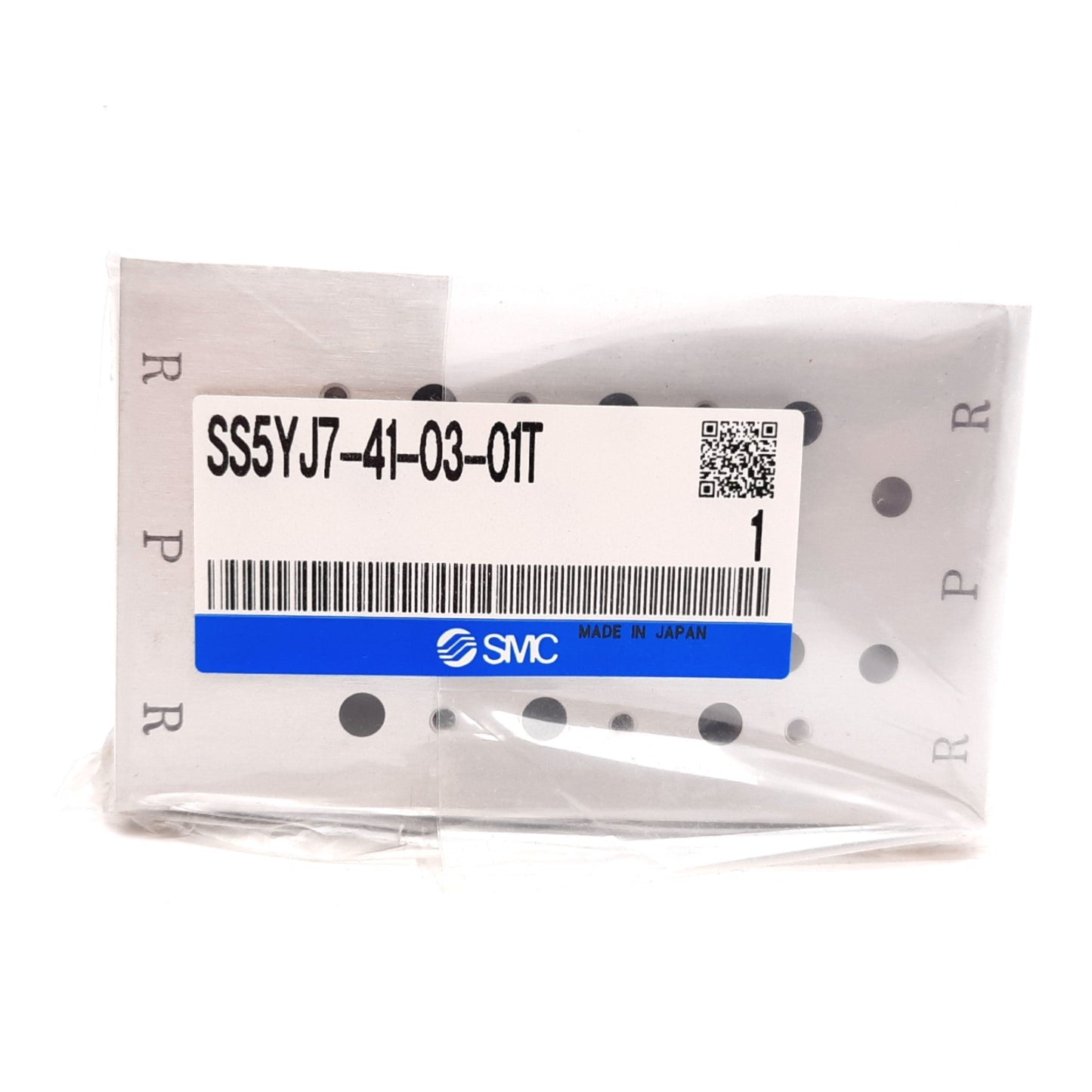 New SMC SS5YJ7-41-03-01T Solenoid Valve Manifold Block, 3-Station, 1/4" NPT 1/8" NPT