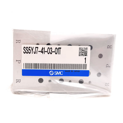 New SMC SS5YJ7-41-03-01T Solenoid Valve Manifold Block, 3-Station, 1/4" NPT 1/8" NPT