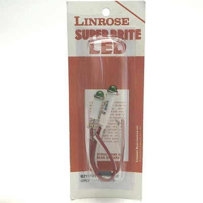 New Lot of 2 Linrose B2191U5-24V Green LED Indicator Lights, 24V, 5/16" Dia. Mount