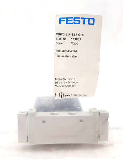 New Festo VUWG-L14-B52-G18 Pneumatic Valve 145PSi 780 l/min