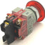 Used Idec AVLW49902D-R-24V Red LED Pushbutton, 24V AC/DC, 10A, 2NC Contact Block
