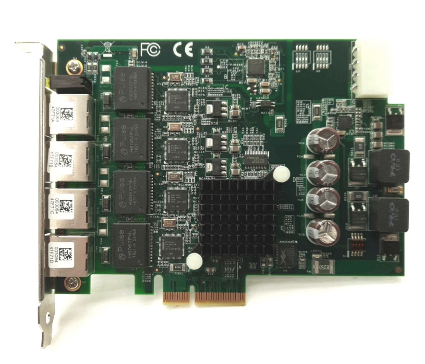 Used ADLINK PCIe-GIE64+ GigE Vision Frame Grabber Card, PCIe x4, 4x PoE Ethernet