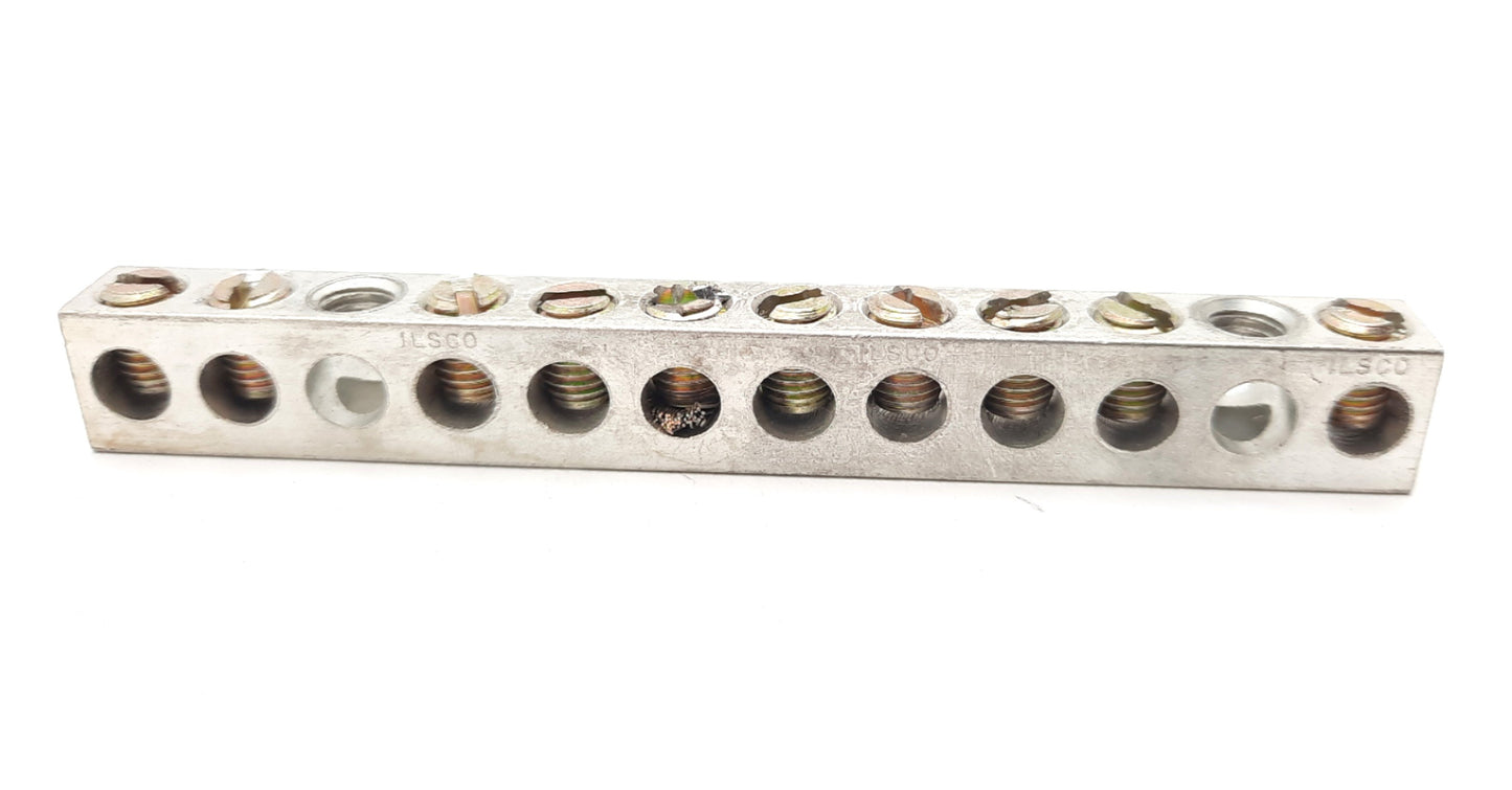 Used Lot of 6 Ground Bar, Neutral Bar Terminal Ground Bar M6-1.0 Thread 12 Position
