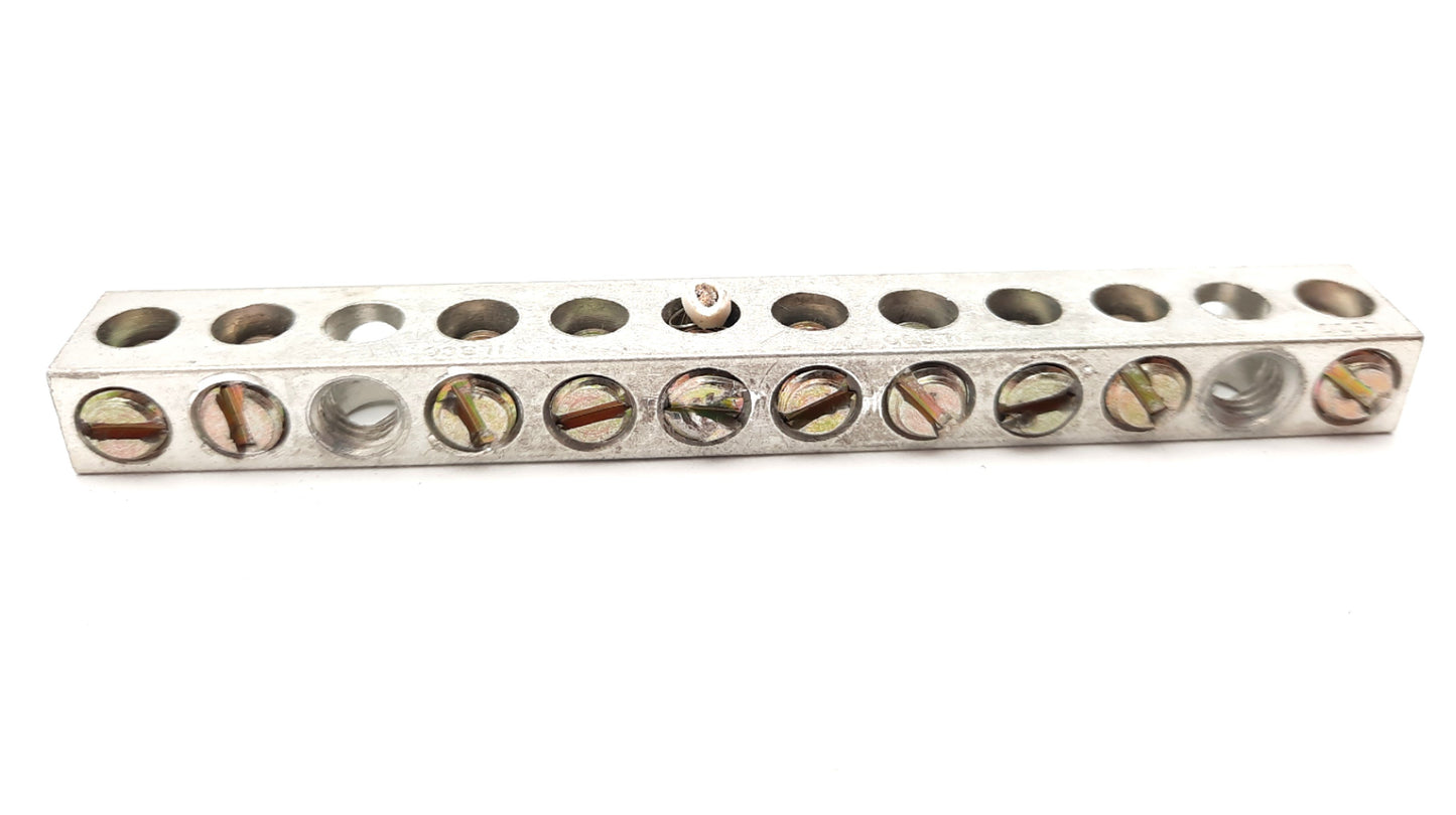 Used Lot of 6 Ground Bar, Neutral Bar Terminal Ground Bar M6-1.0 Thread 12 Position