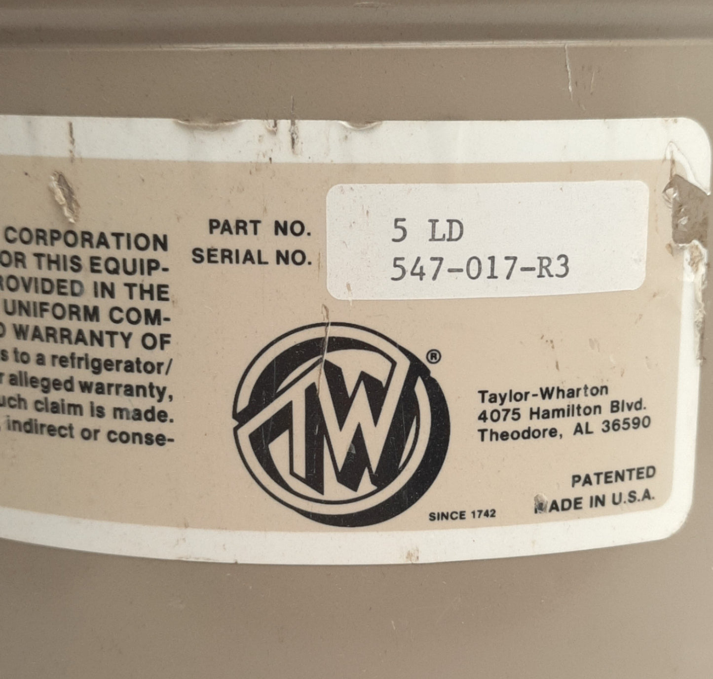 Used TW 5LD Liquid Nitrogen Storage Dewar, For LN2 ONLY, 5 Liters, 0.77L/Day Evap.