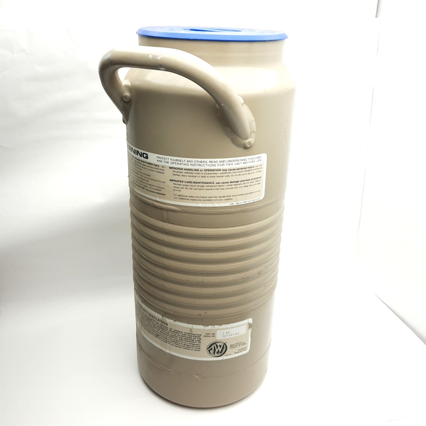 Used TW 5LD Liquid Nitrogen Storage Dewar, For LN2 ONLY, 5 Liters, 0.77L/Day Evap.