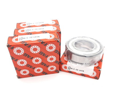 New Lot of 4 FAG 6206-C-2Z-L038 Single Row Radial Deep Groove Ball Bearing 30mm Bore