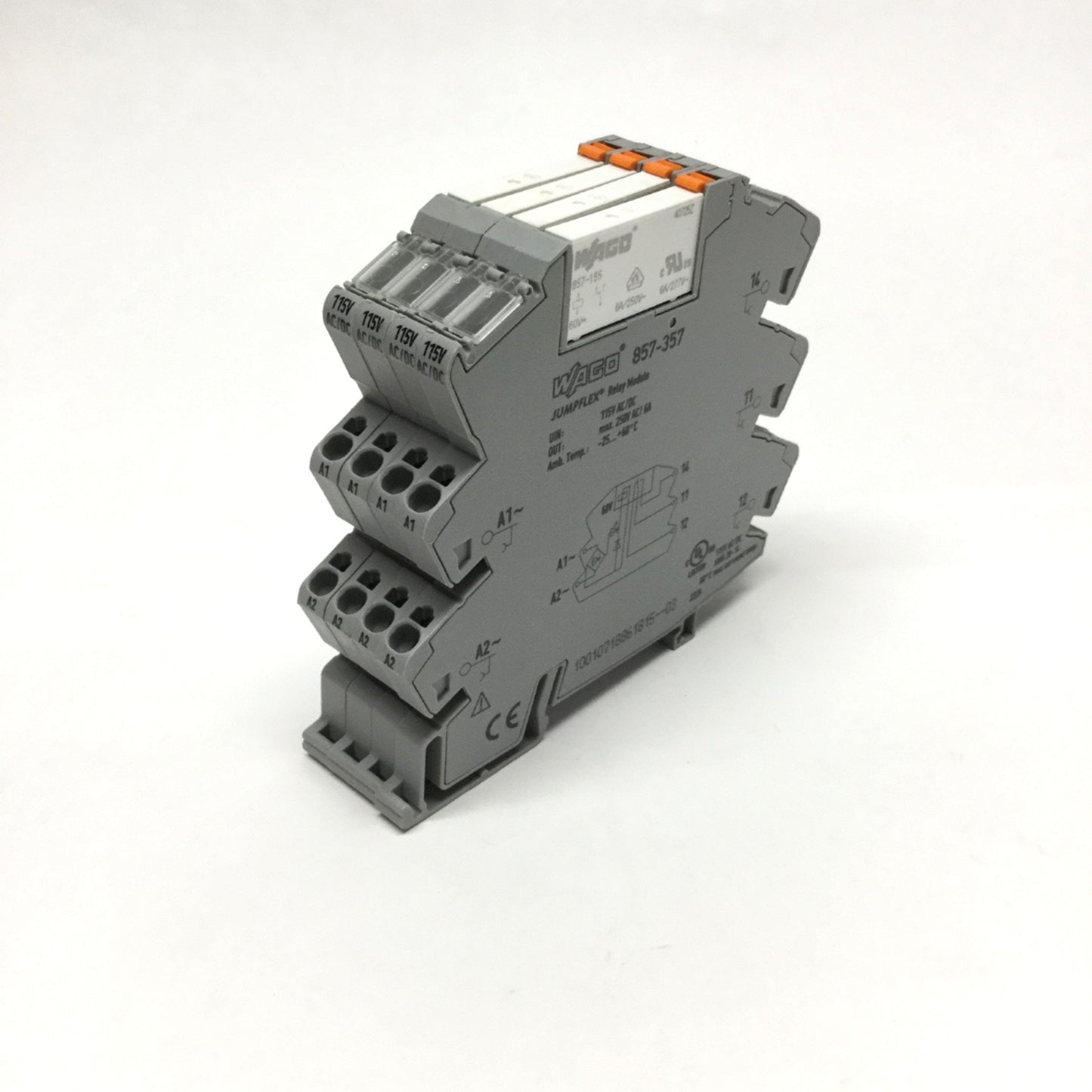 New – Open box Lot of 4 Wago 857-357 Jumpflex Relay Module Terminal Block 115V AC/DC 250VAC 6A