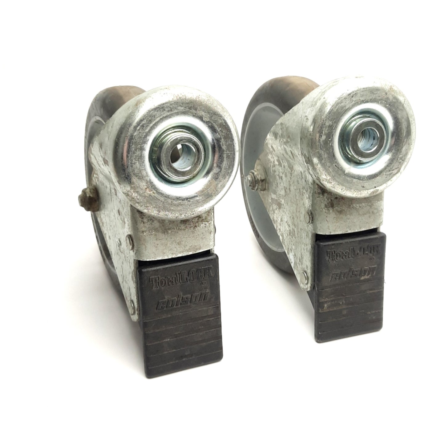 Used Lot of 2 Colson 2-5-45/2-5-95 Swivel Caster w/ Total Lock 5" x 1.25" Wheel