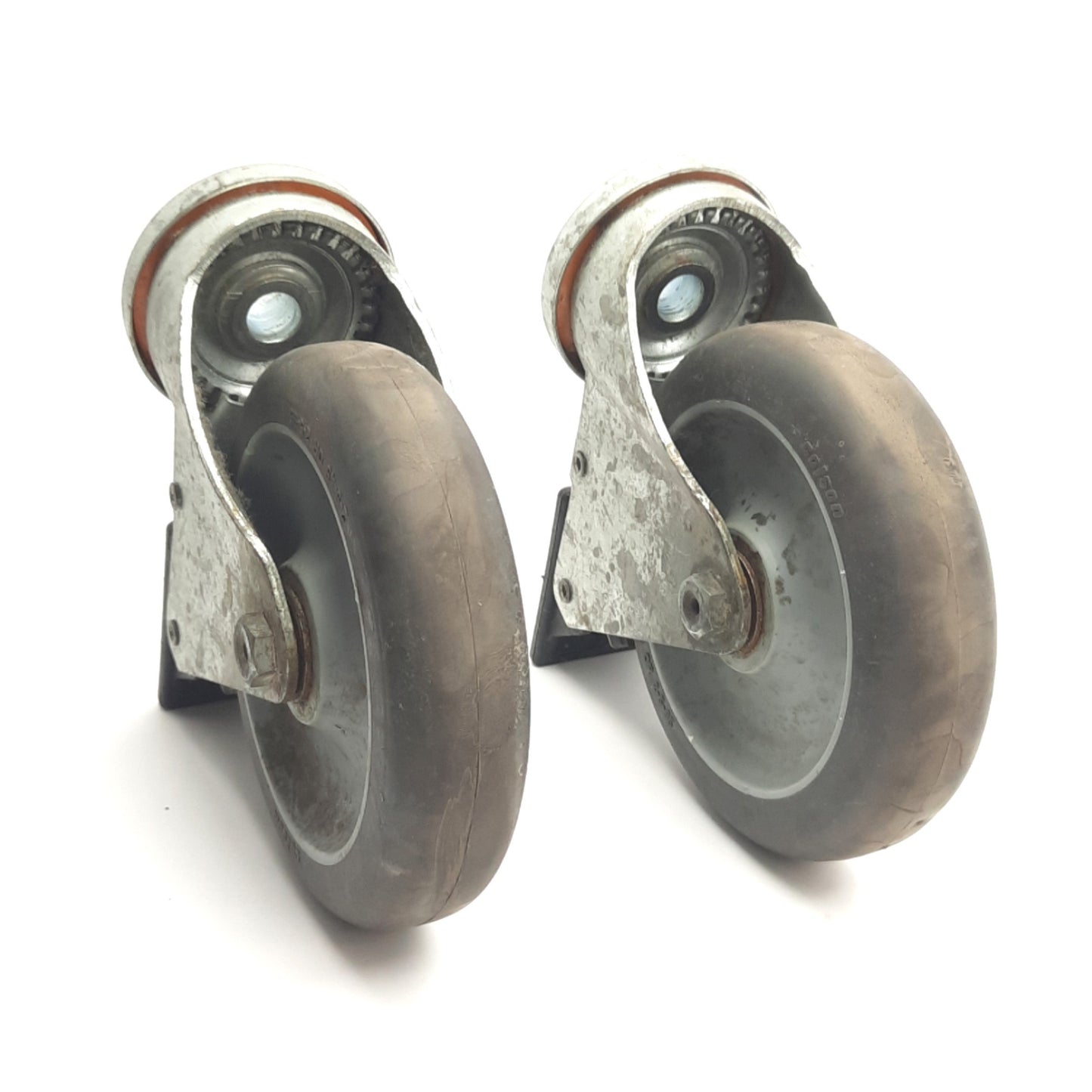 Used Lot of 2 Colson 2-5-45/2-5-95 Swivel Caster w/ Total Lock 5" x 1.25" Wheel