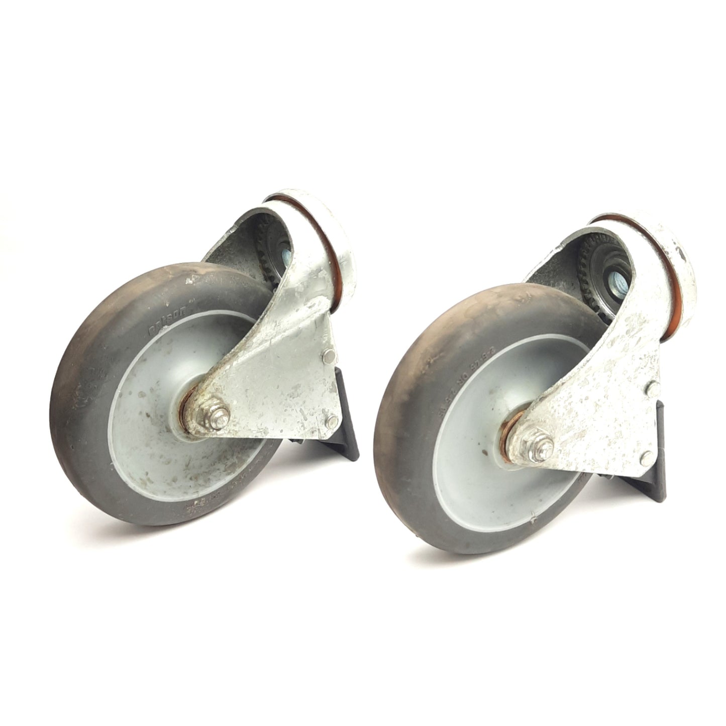 Used Lot of 2 Colson 2-5-45/2-5-95 Swivel Caster w/ Total Lock 5" x 1.25" Wheel