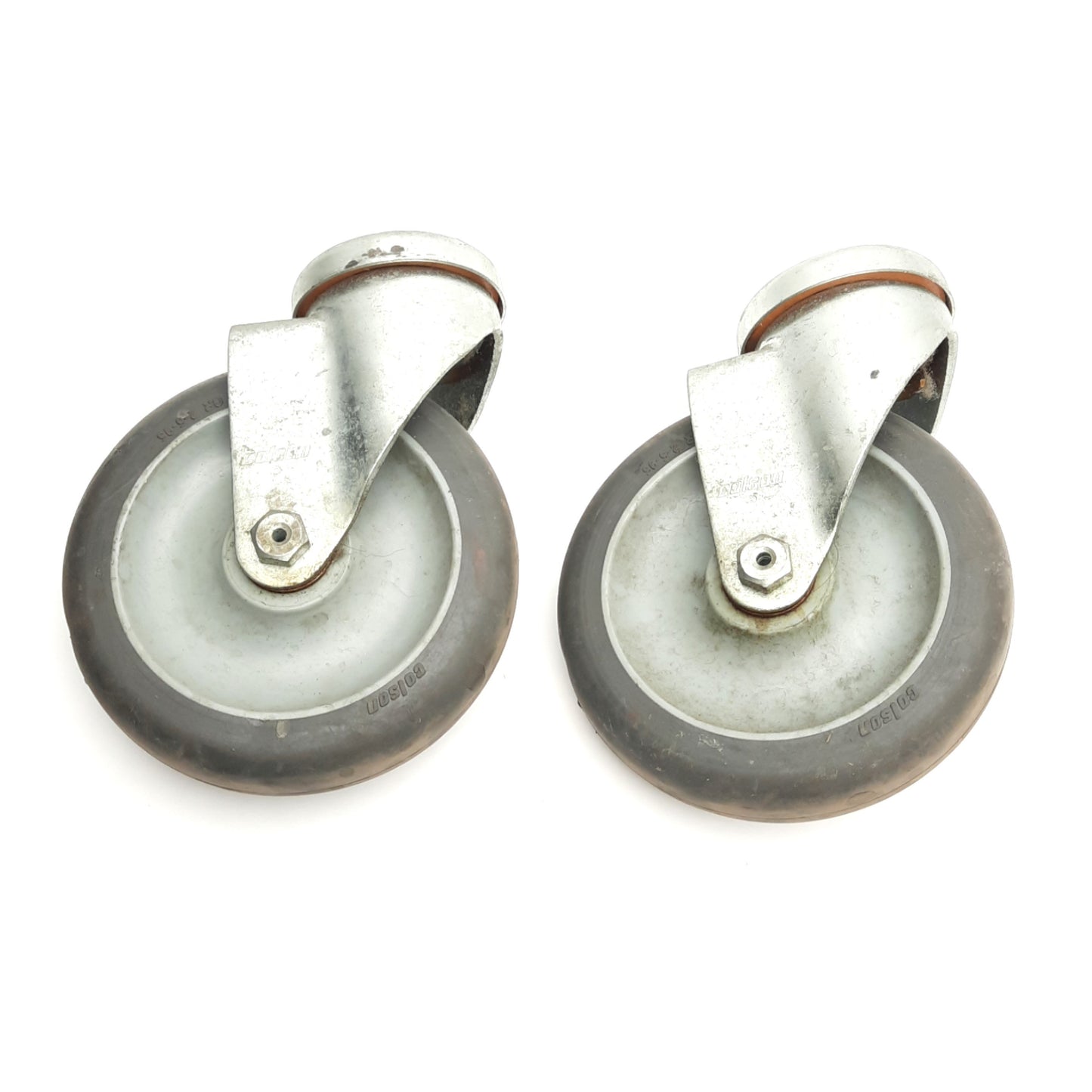 Used Lot of 2 Colson 2-5-45/2-5-95 Swivel Caster 5" x 1.25" Wheel, Hollow Top Plate