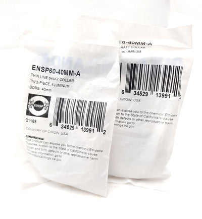 New Lot of 2 Ruland ENSP60-40MM-A Aluminum Thin Lined Shaft Collar 40mm Bore 60mm OD