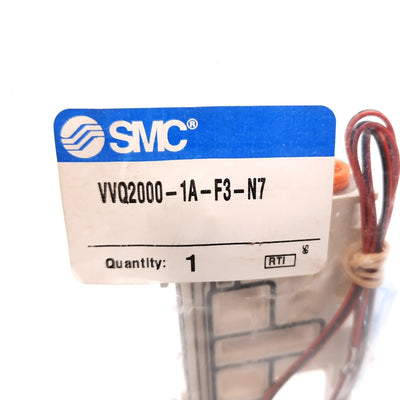 New SMC VVQ2000-1A-F3-N7 Manifold Block for VQ2000 Series Valves, 1/4" One-Touch