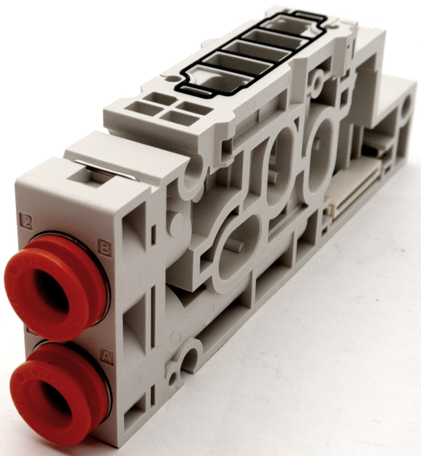 New Lot of 3 SMC SY70M-2-3DA-N11 Manifold Blocks, EXH/SUP Side Ported, 3/8" Port