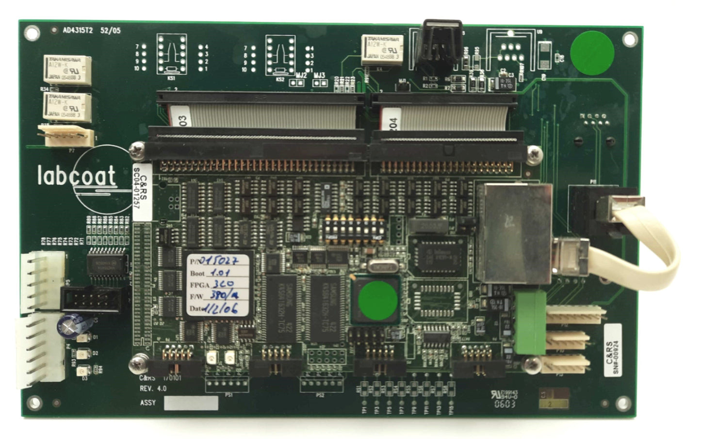 Used  O'HARA SC04-01257 & 170101 Labcoat JET C&RS Machine Main & I/O Control Board