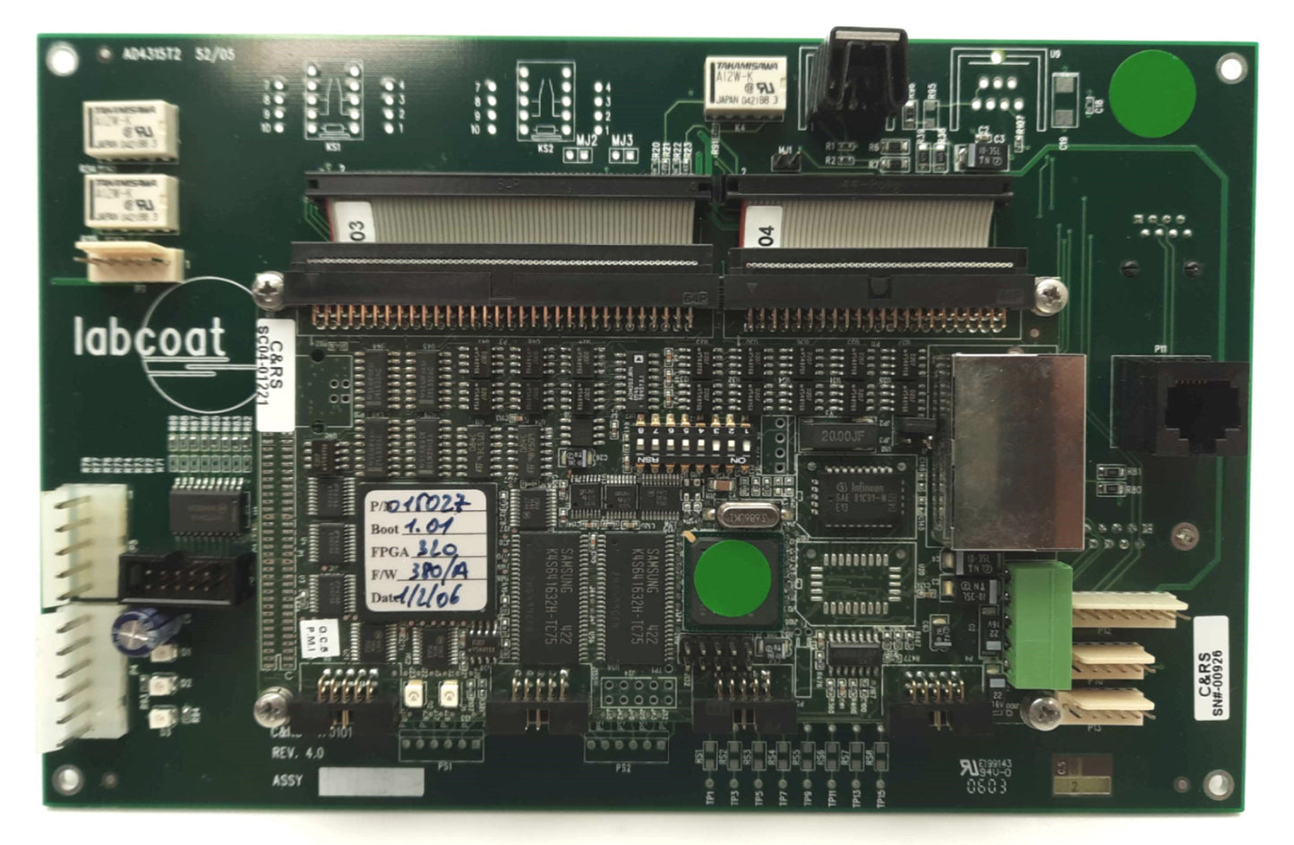 Used  O'HARA SC04-01221 & 170101 Labcoat JET C&RS Machine Main & I/O Control Board