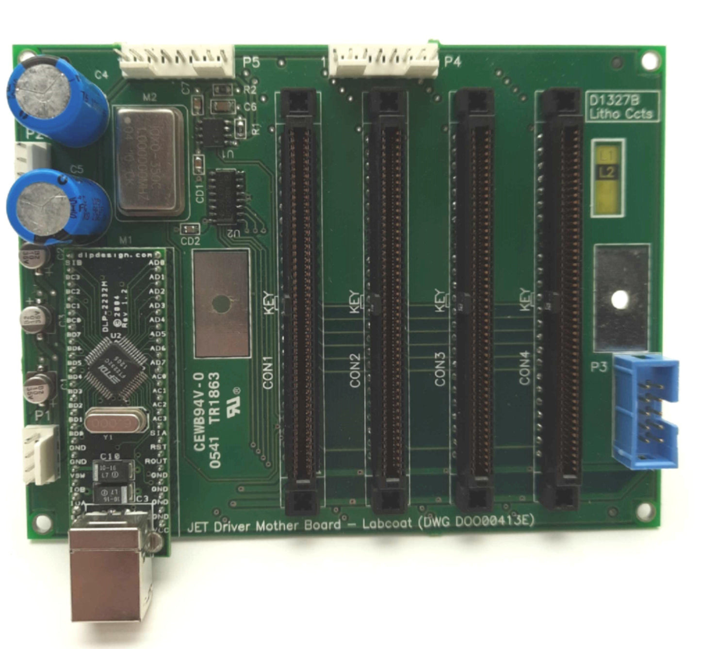 Used  O'HARA D1327B Labcoat JET Motor Driver Mother Board w/DLP-2232M FIFO/UART