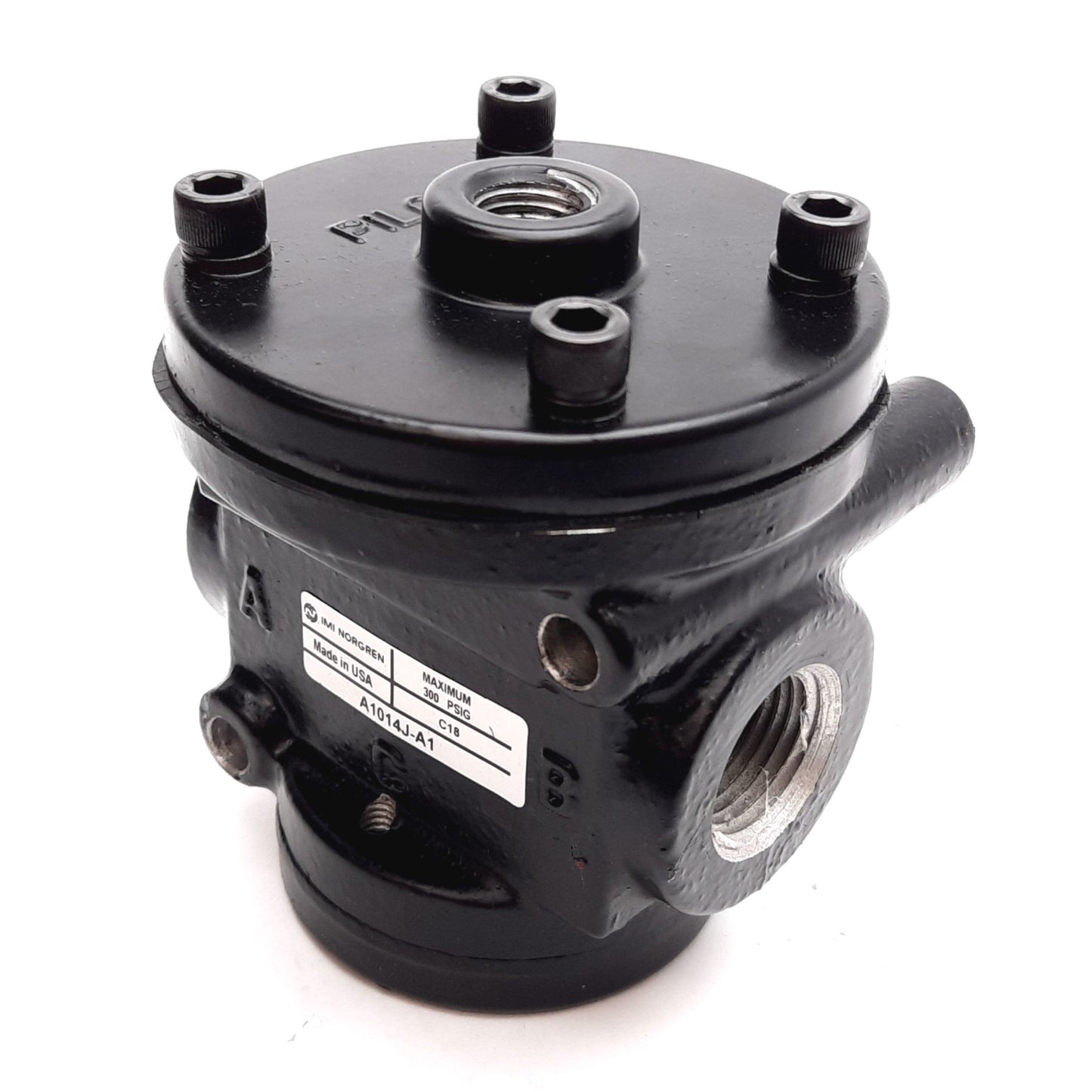 Used Norgren A1014J-A1 Pilot Actuated Poppet Valve, 2-Port NC, 300PSI, 1/2" NPT