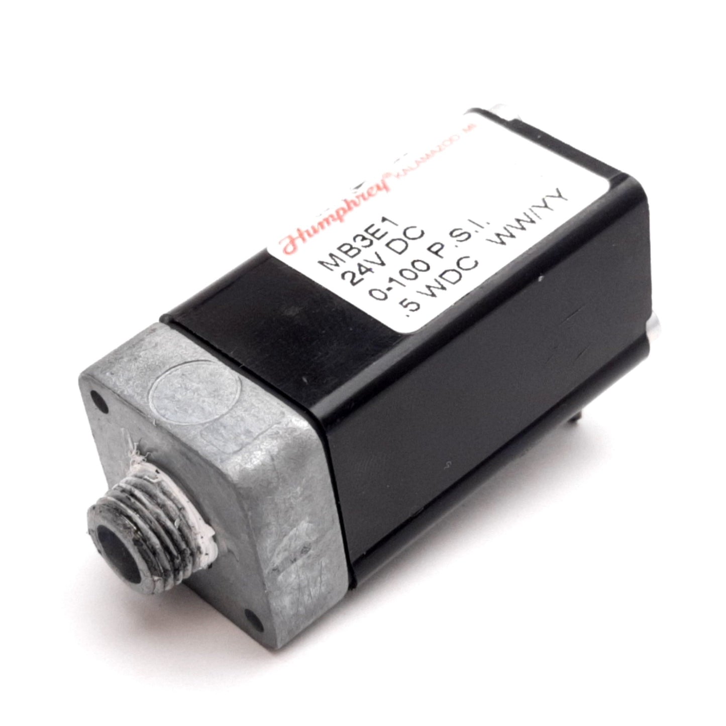 Used Humphrey MB3E1 Mini-Mizer Solenoid Valve, 24VDC, 0.5W, 0-100psi, 10-32 UNF