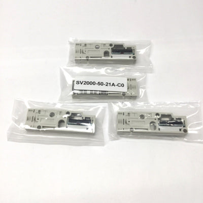 New Lot of 4 SMC SV2000-50-21A-C0 Stacking Tie-Rod Manifold Block Valve Sub Plates